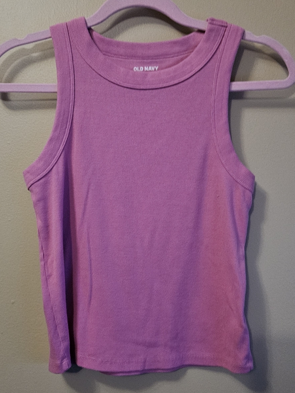 Old Navy Women's Size M Pink Ribbed Tank Top Cotton Blend
